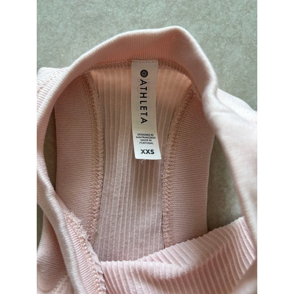 Athleta Renew Tank Top Womens XXS Pink Cropped Gym Athletic Workout Sporty - Picture 5 of 7